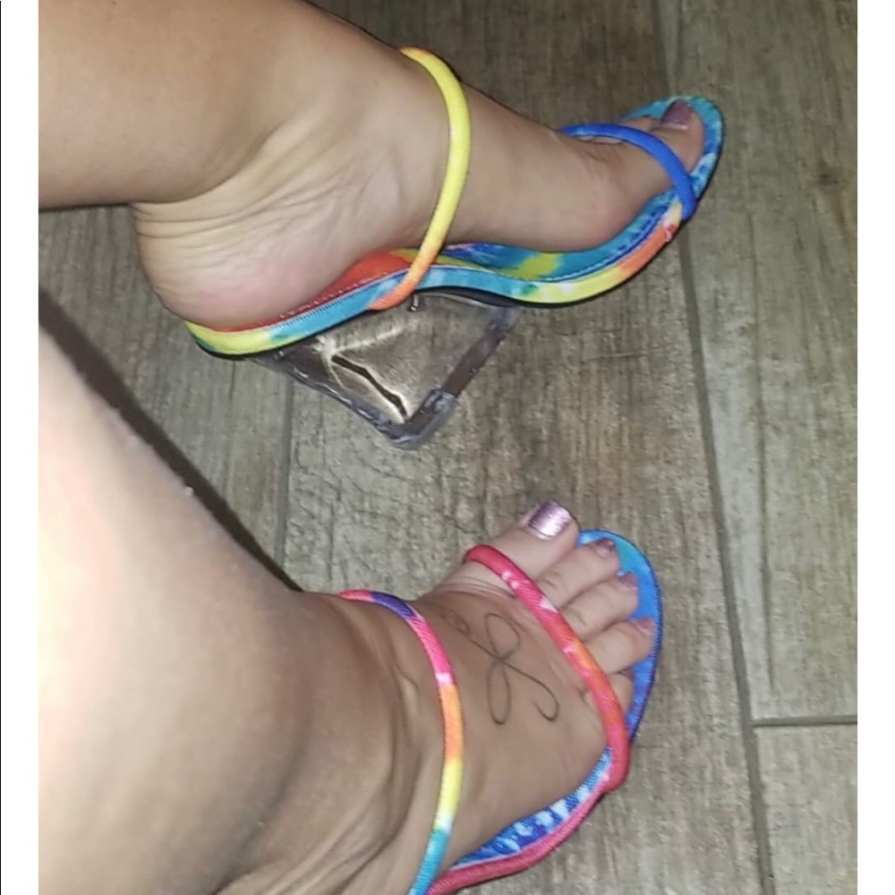 Rainbow 🌈 Pride Clear Wedge Heel